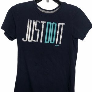Nike Just Do It T-shirt Slim Fit Blue White Medium
